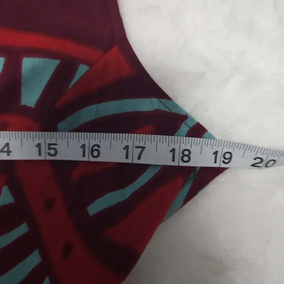 Red and Blue Geometric Maxi Dress - Picture 4 of 5